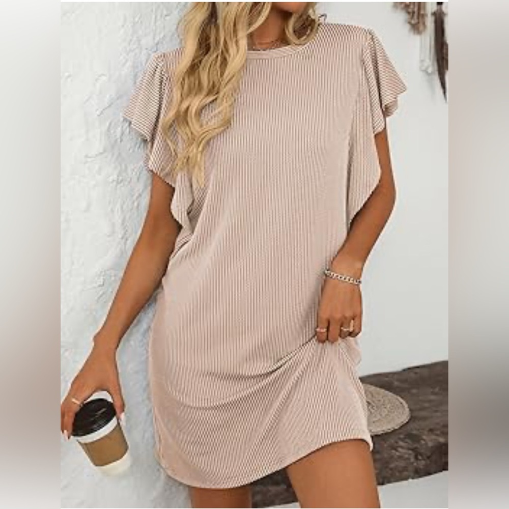 Elegant Tan Mini Dress